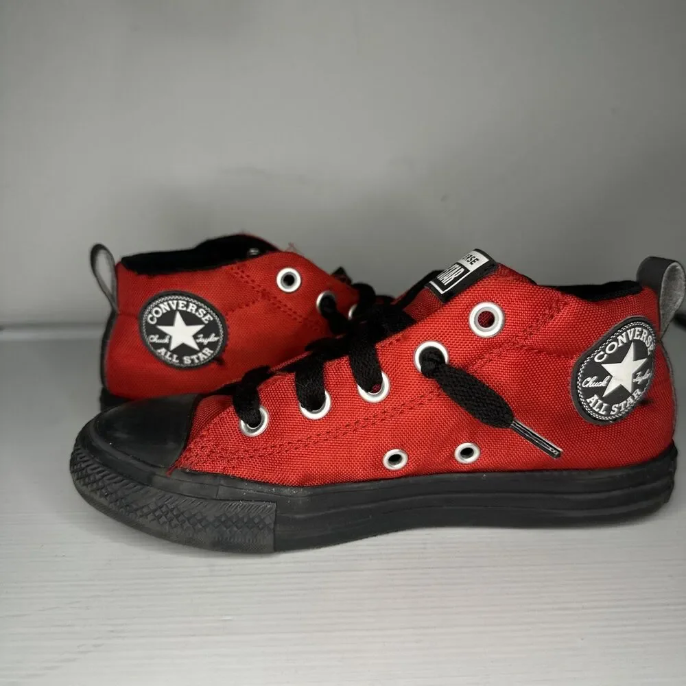 Red And Black Converse Boys Size 13.5Y